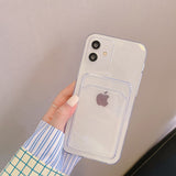 Soft Cover Silicone Wallet Card Holder For IPhone