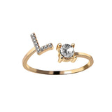 A-Z Letter Adjustable Opening Rings For Women