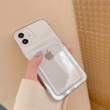 Soft Cover Silicone Wallet Card Holder For IPhone