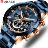Men Watch Blue Dial Stainless Steel Band