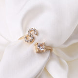 A-Z Letter Adjustable Opening Rings For Women