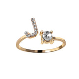 A-Z Letter Adjustable Opening Rings For Women