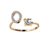 A-Z Letter Adjustable Opening Rings For Women
