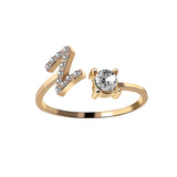 A-Z Letter Adjustable Opening Rings For Women