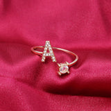 A-Z Letter Adjustable Opening Rings For Women