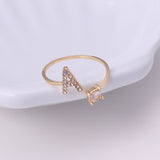 A-Z Letter Adjustable Opening Rings For Women