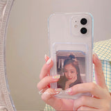 Soft Cover Silicone Wallet Card Holder For IPhone