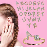 A-Z Letter Adjustable Opening Rings For Women