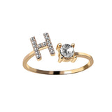 A-Z Letter Adjustable Opening Rings For Women