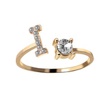 A-Z Letter Adjustable Opening Rings For Women