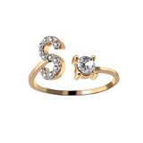 A-Z Letter Adjustable Opening Rings For Women