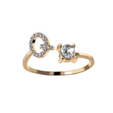 A-Z Letter Adjustable Opening Rings For Women