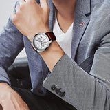 Luxury Casual Leather Quartz Men Watch