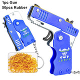 1pc Mini metal folding Gun Rubber