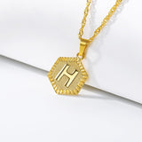 Stainless Steel 26 Letters A-Z Alphabet Letter Necklace for Women with Rose Box
