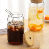 550ml/400ml Glass Cup With Lid and Straw