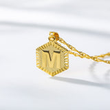 Stainless Steel 26 Letters A-Z Alphabet Letter Necklace for Women with Rose Box