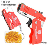 1pc Mini metal folding Gun Rubber
