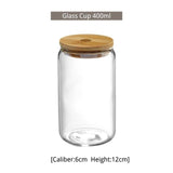 550ml/400ml Glass Cup With Lid and Straw