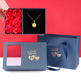 Stainless Steel 26 Letters A-Z Alphabet Letter Necklace for Women with Rose Box