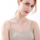 Stainless Steel 26 Letters A-Z Alphabet Letter Necklace for Women with Rose Box