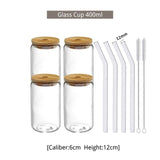 550ml/400ml Glass Cup With Lid and Straw