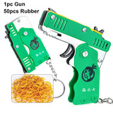 1pc Mini metal folding Gun Rubber